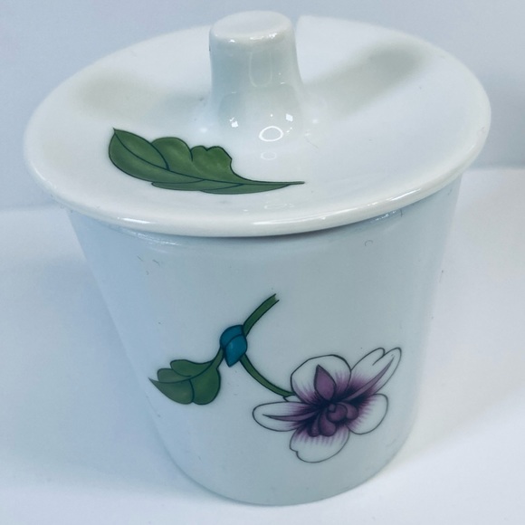 Vtg Royal Worcester Astley Porcelain Mustard Jam Jar & Lid 2 3/8” High No Spoon - Picture 2 of 6